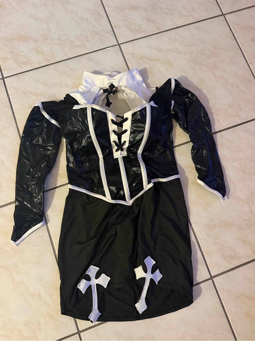 Black and White Gothic Nun Costume